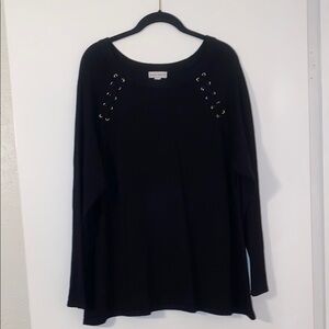 Susan Graver Black Long Sleeve Top